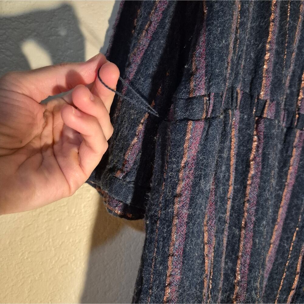 Anthropologie Wool Blend Midnight Ruffled Midi Dress - Picture 7 of 11
